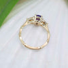 Opalescent pink sapphire bamboo ring