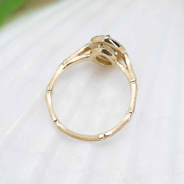 Blue sapphire bamboo ring.
