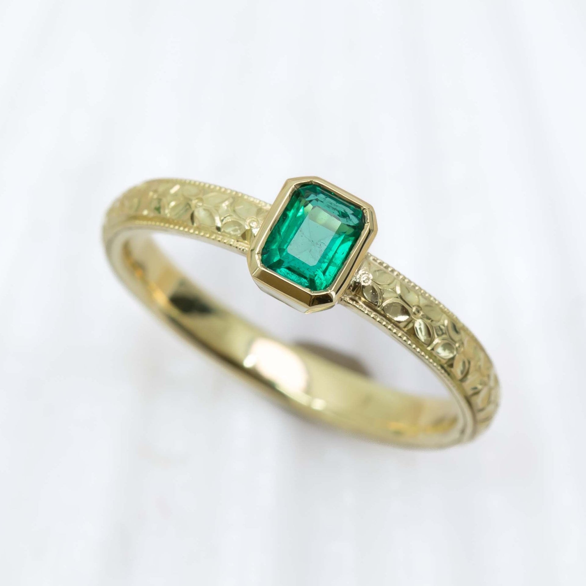 Emerald Orange Blossom Ring