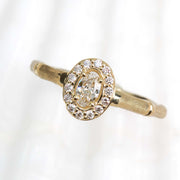 Dainty Bamboo Diamond Ring