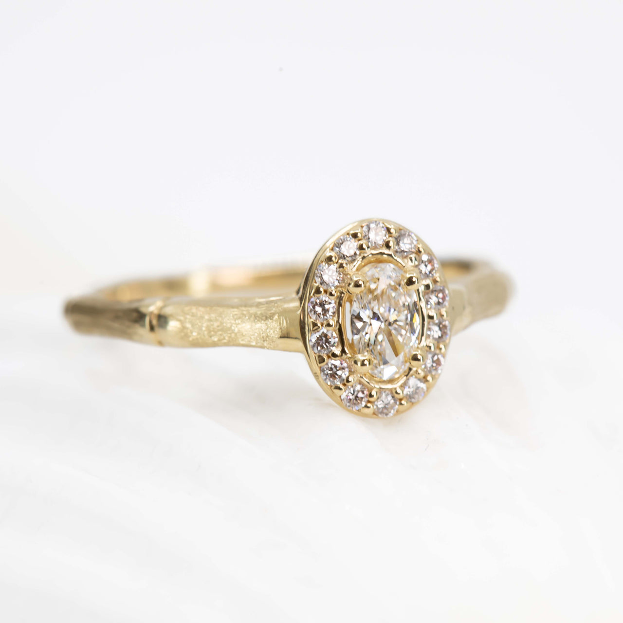 Dainty Bamboo Diamond Ring