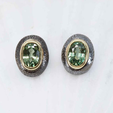 Marianas Freshwater-Green Sapphire Earrings
