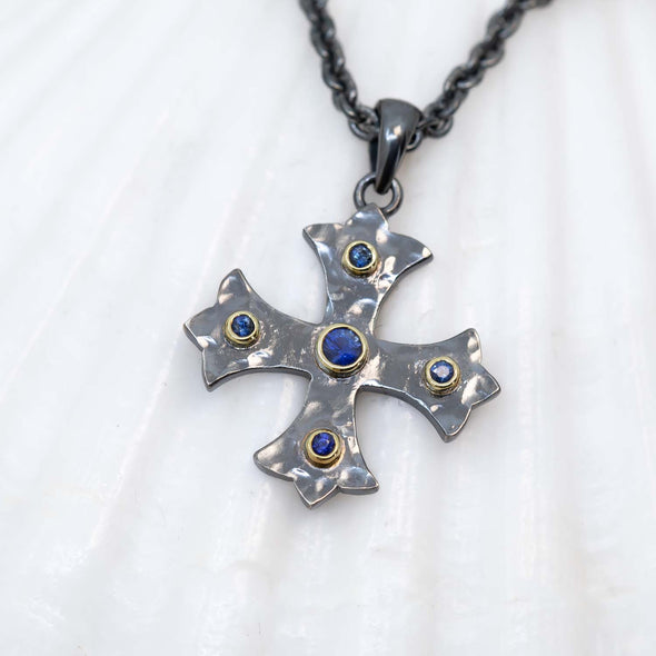 Medium Sapphire Marianas Cross Pendant