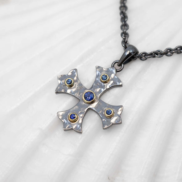 Medium Sapphire Marianas Cross Pendant