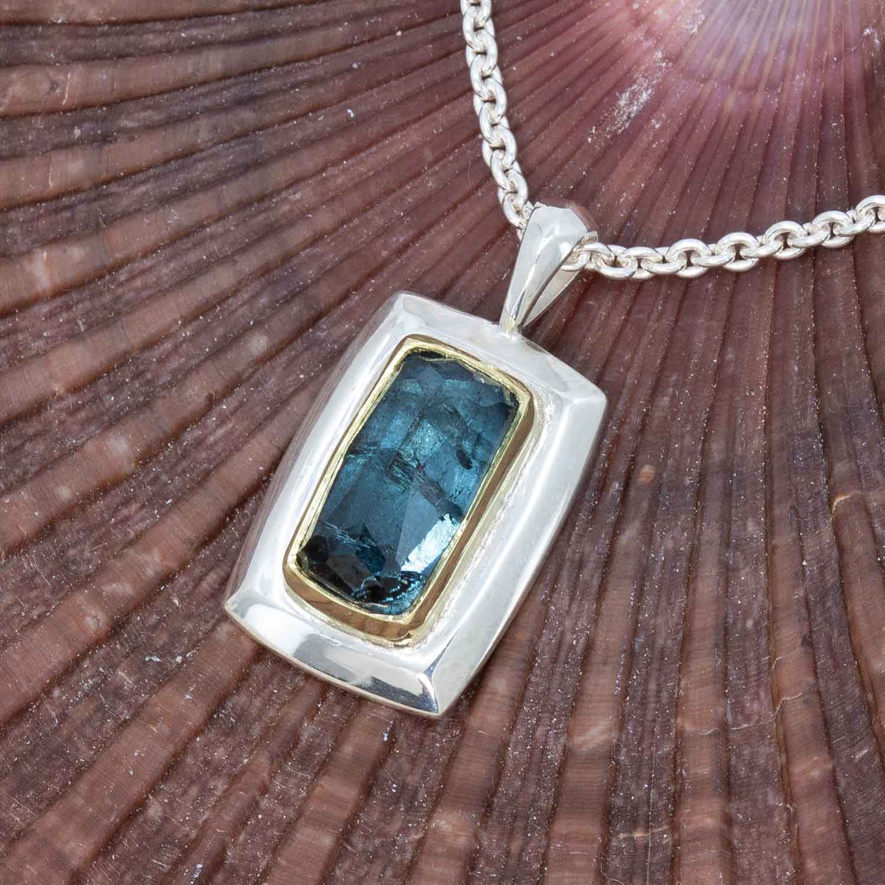 Lagoon Blue Tourmaline Pendant