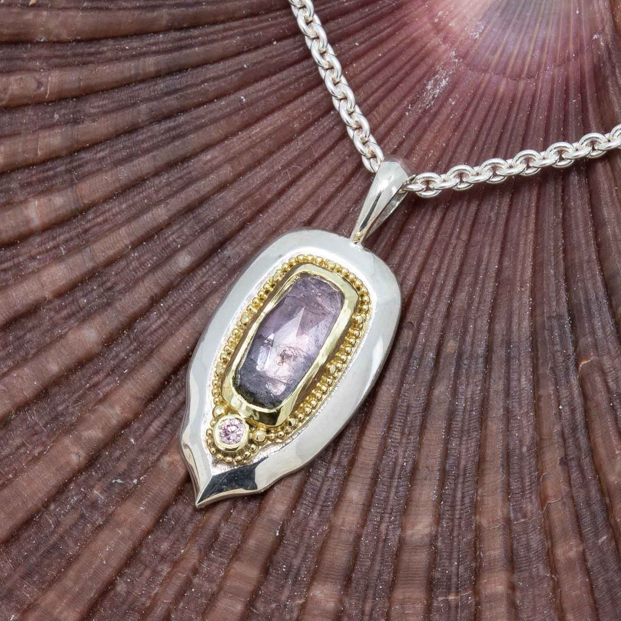 Granulated Bi-Color Tourmaline Pendant