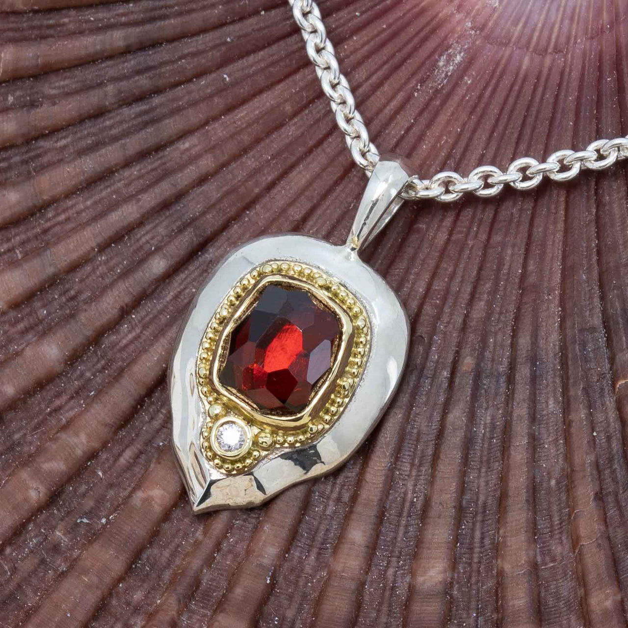 Granulated Garnet Pendant