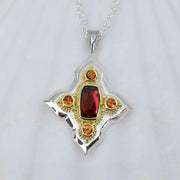 Garnet & Orange sapphire pendant