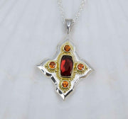 Garnet & Orange sapphire pendant