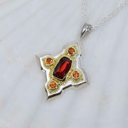 Garnet & Orange sapphire pendant