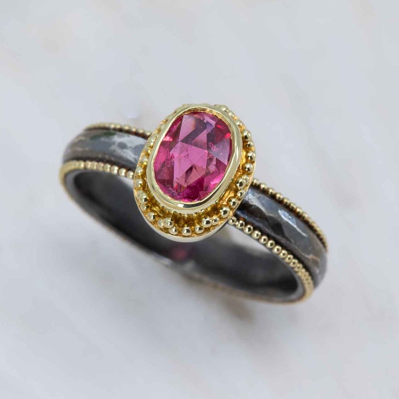 Tourmaline Granulated Marianas Ring