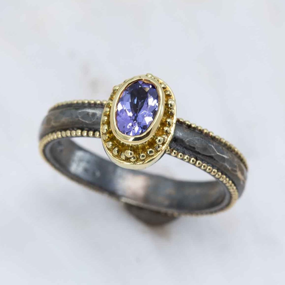 Tanzanite Granulated Marianas Ring