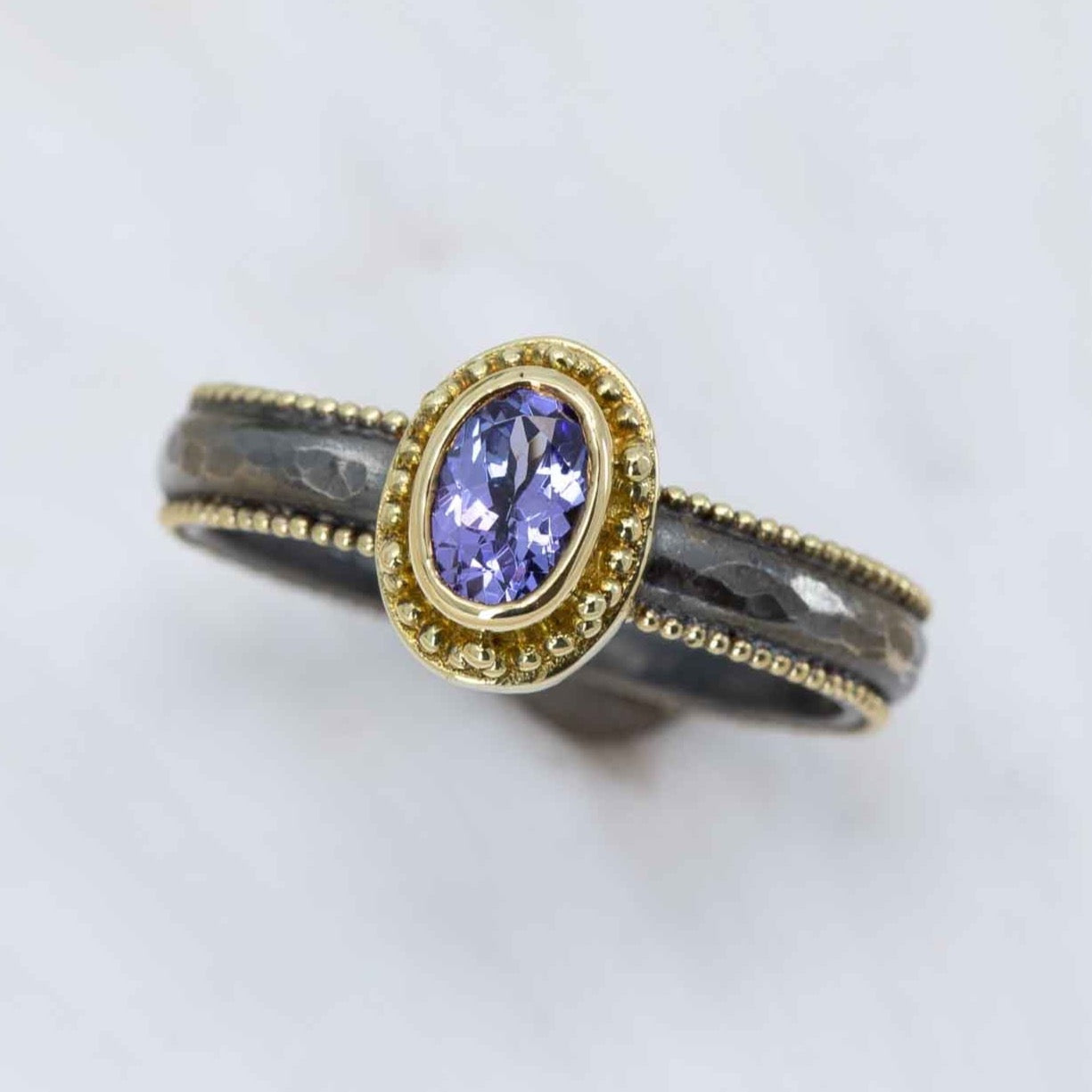 Tanzanite Granulated Marianas Ring