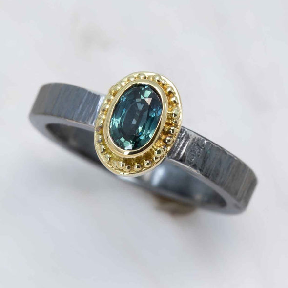 Abyss-Blue Sapphire Marianas Ring