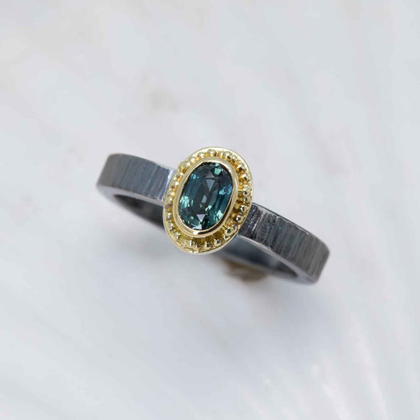 Abyss-Blue Sapphire Marianas Ring