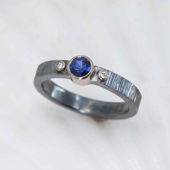 Blue Sapphire & Diamond Marianas Ring