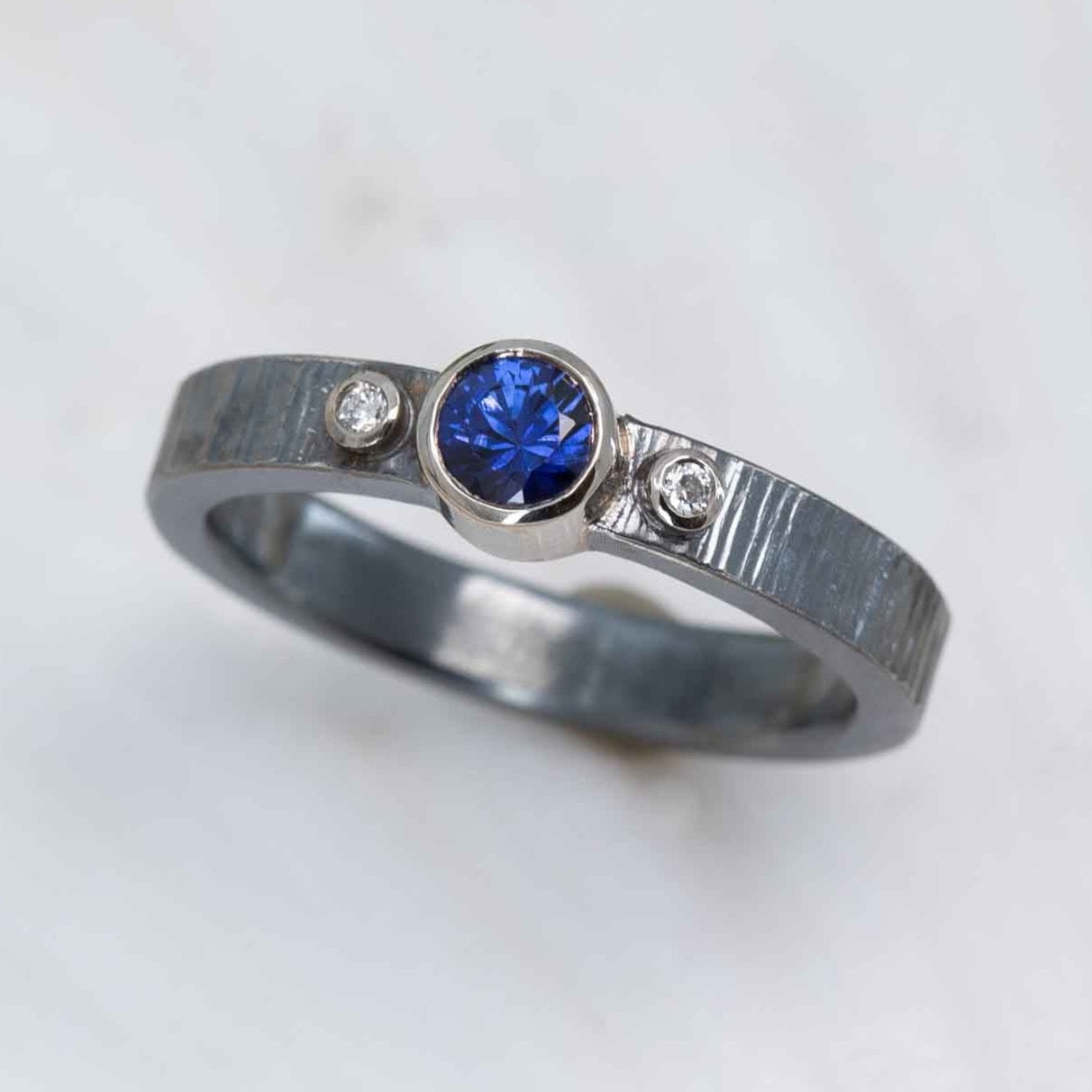 Blue Sapphire & Diamond Marianas Ring