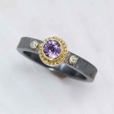 Pink Sapphire & Diamond Marianas Ring
