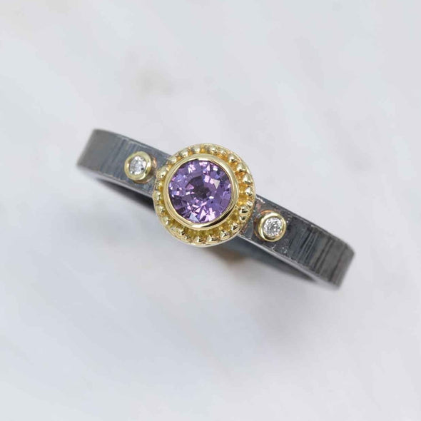 Pink Sapphire & Diamond Marianas Ring