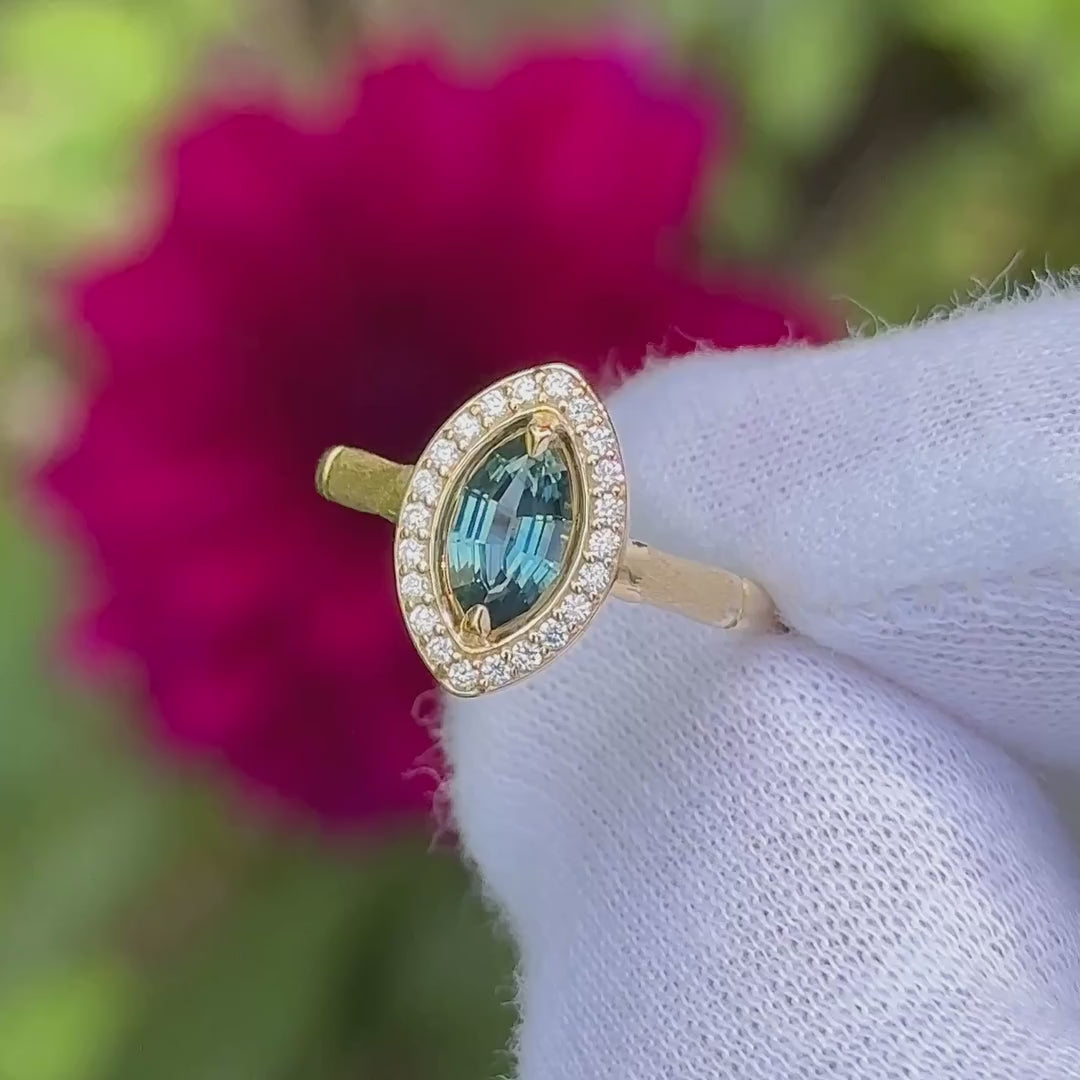 Bora Bora Ring - 0.86ct Blue Sapphire