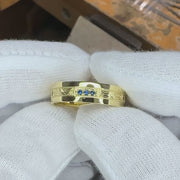 Wide Sapphire Trio Vintage Wave Band