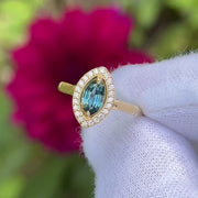 Blue sapphire Bora bora ring