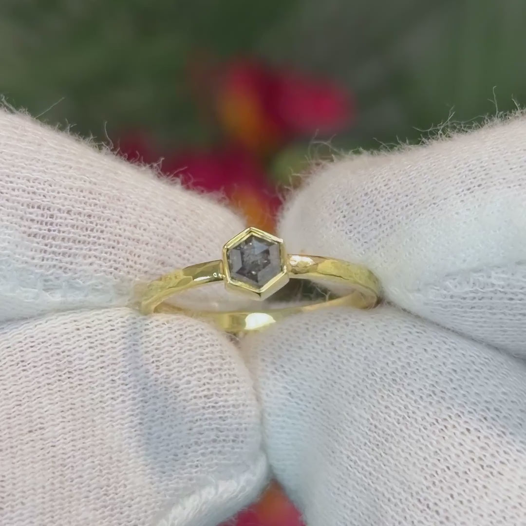 0.51ct Hexagonal Diamond Ring