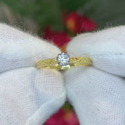 Diamond Solitaire Floral Ring