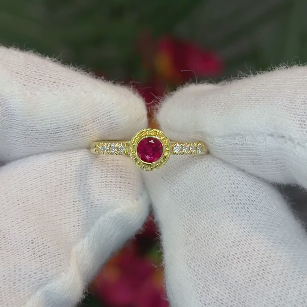 Ruby & Diamond Classical Ring