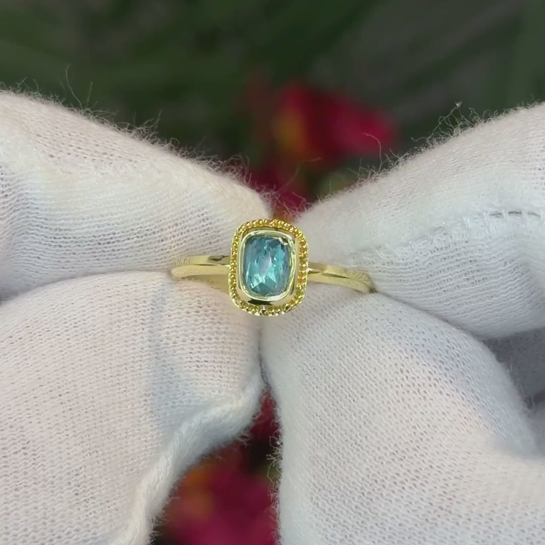 Aqua-Blue Tourmaline Treasure Ring