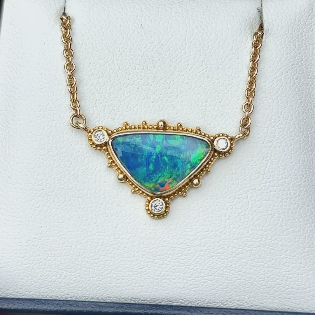 Tropical Seas Opal & Diamond Pendant