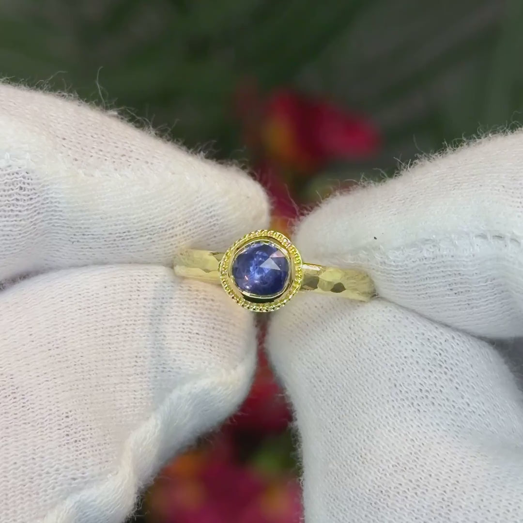 Rose-Cut Blue Sapphire Ring