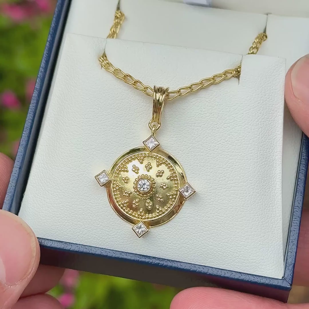 Granulated Diamond Pendant