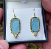 Aquamarine and Diamond Earrings in granulated 18K Treasure Gold