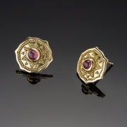 Garnet Shield Earrings