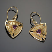 Pink Tourmaline Trinity Earrings