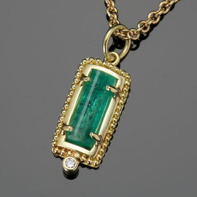 Granulated Emerald Crystal Pendant
