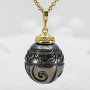 Hand-carved Tahitian Black Pearl Pendant