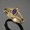 Amethyst Classical Oval Ring in 18K