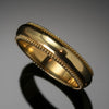 Gold wedding band with 18K gold granulation
