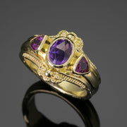 amethyst and garnet ring