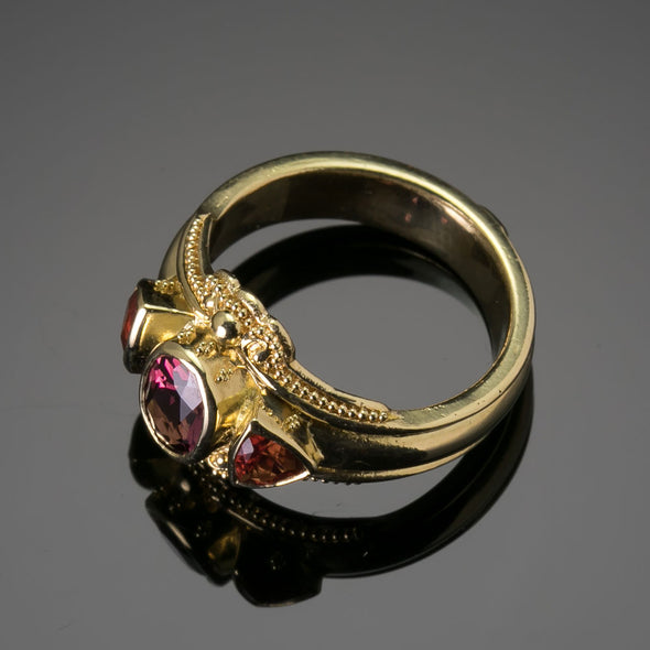 Garnet & Sunstone Classical Ring