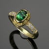 Green Tourmaline & Diamond Classical Ring