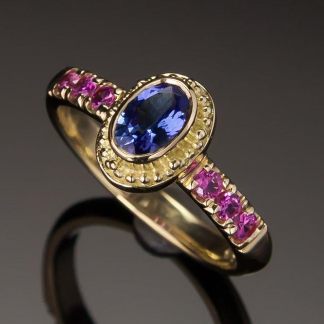 Tanzanite & Pink Sapphire Classical Ring