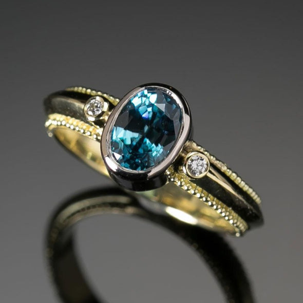 Blue Zircon Classical Ring