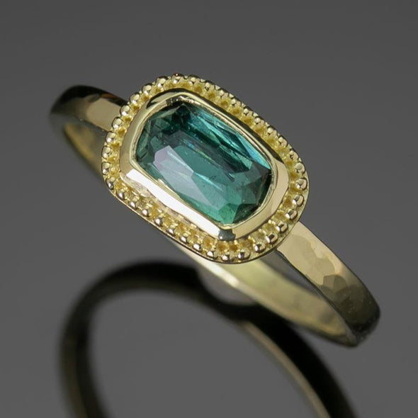Bluish-Green Tourmaline Treasure Ring