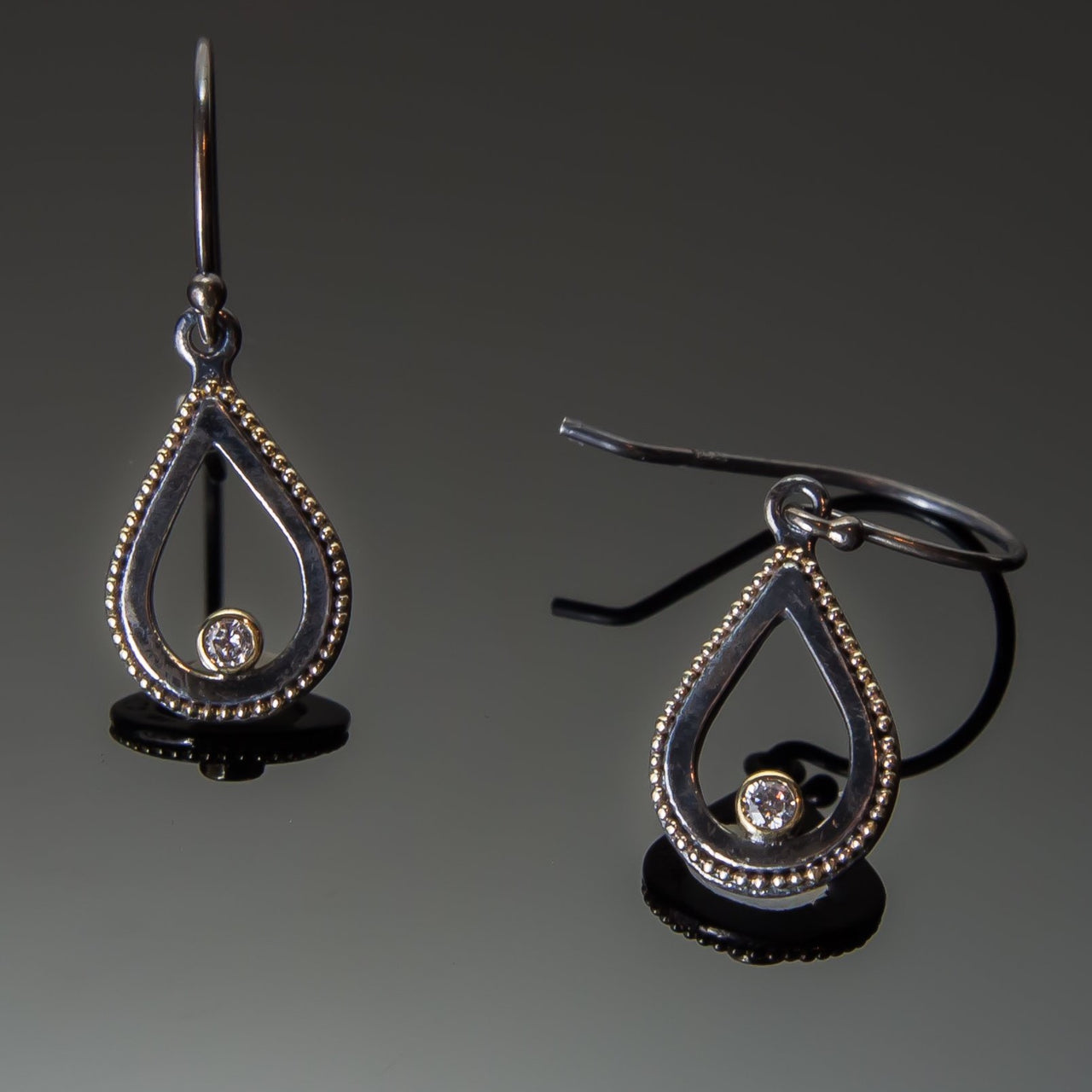 Dangle Tear Drop Diamond Earrings