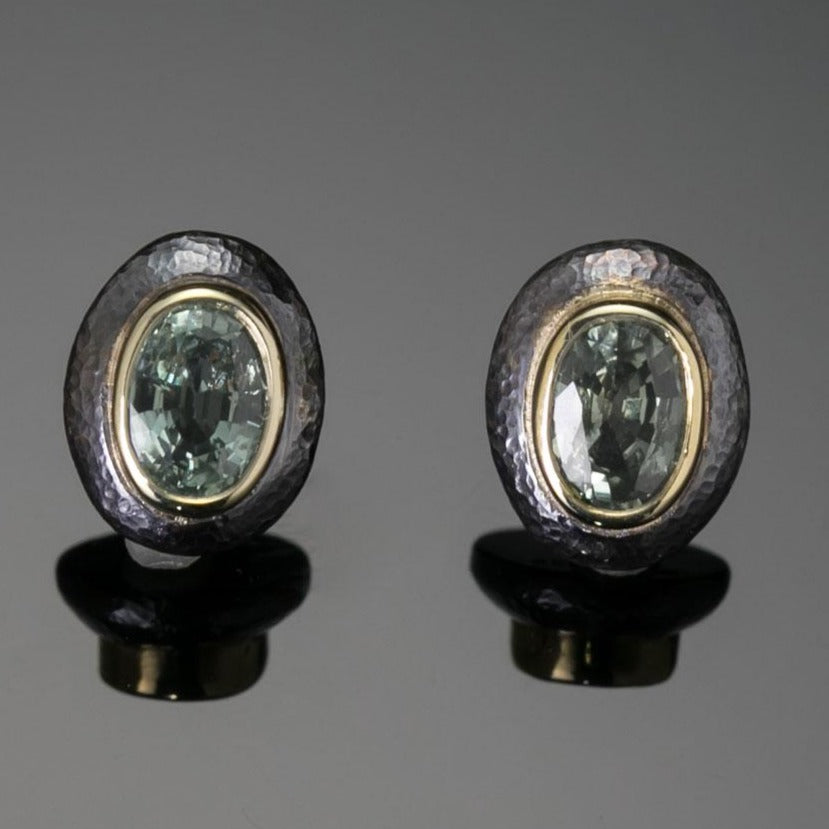 Marianas Freshwater-Green Sapphire Earrings