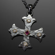 Large Ruby & Diamond Marianas Cross Pendant