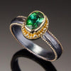 Bluish-Green Tourmaline Granulated Marianas Ring